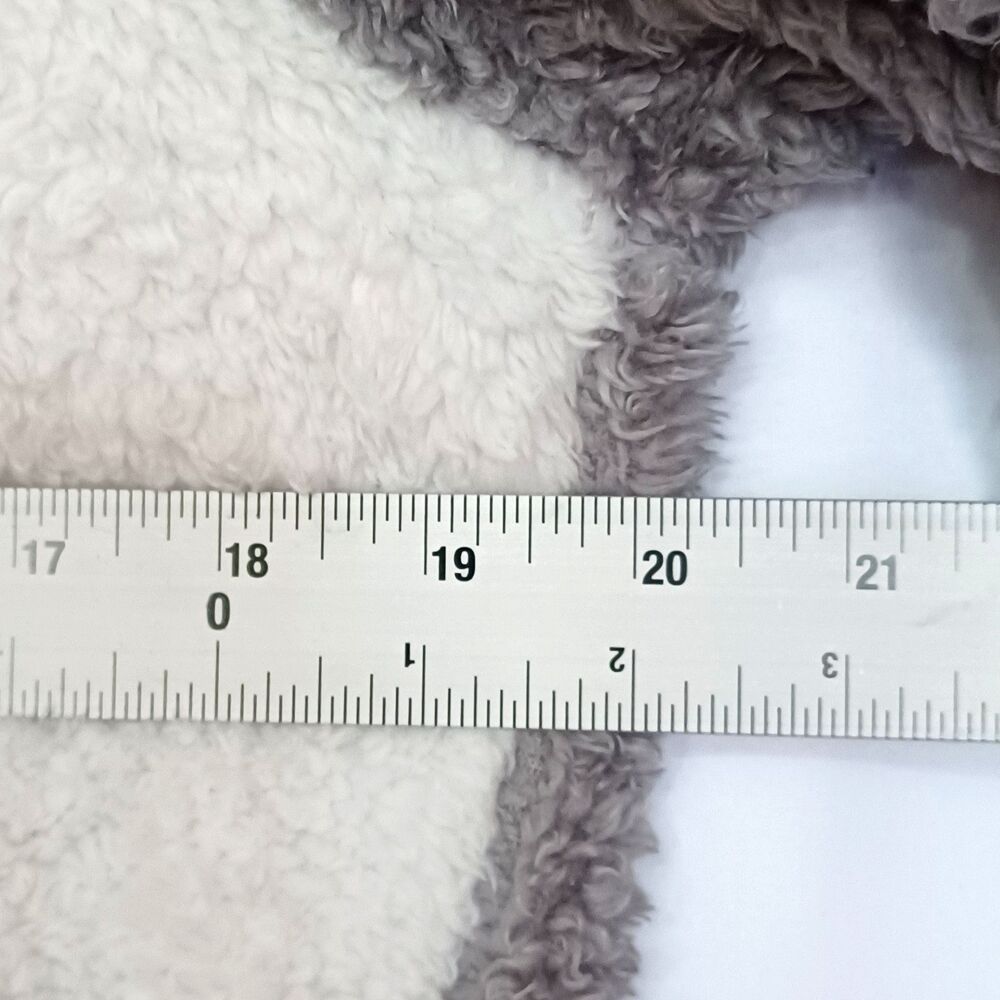Women's Size S Hooded Fleece Pajama Set, 2-Piece, Gray/White, Long Sleeve Plush - Picture 7 of 15
